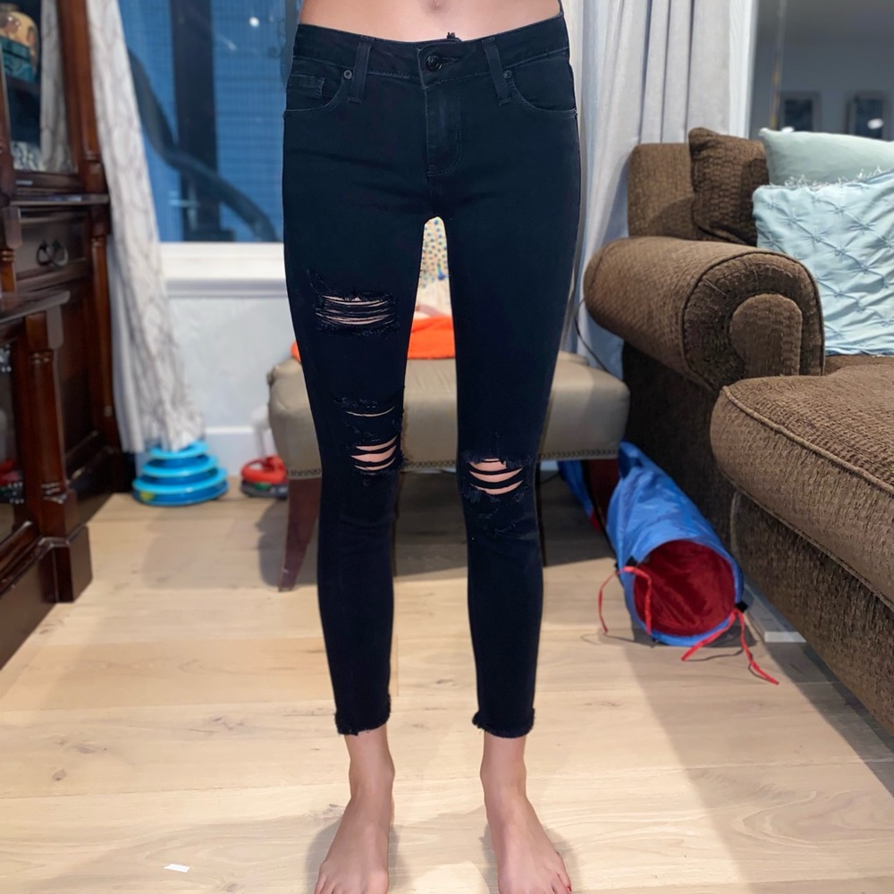 Black; JustBlack; ripped jeans size 24